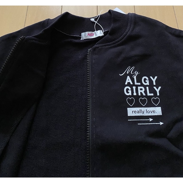 ALGY(アルジー)のアルジー 配色ステッチフードレスパーカー サイズXS(135〜145) キッズ/ベビー/マタニティのキッズ服女の子用(90cm~)(ジャケット/上着)の商品写真