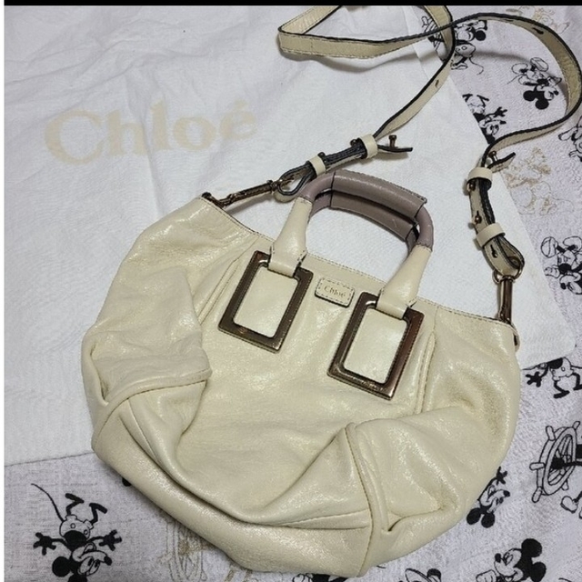 美品　Chloe　クロエ　エテル　白　ホワイト　クリーム　ショルダーバッグ