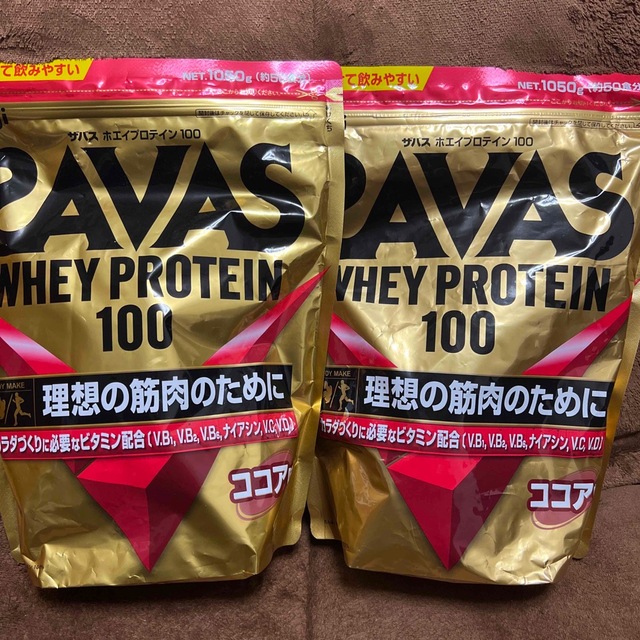 SAVAS(ザバス)のザバス　ホエイプロテイン100 ココア味1050g×2袋 食品/飲料/酒の健康食品(プロテイン)の商品写真
