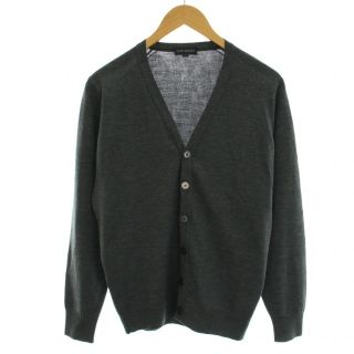 ジョンスメドレー(JOHN SMEDLEY)のJOHN SMEDLEY ニットカーディガン Vネック 長袖 ウール M グレー(カーディガン)