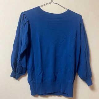 ロイヤルブルー　トップス　カットソー　ピンクアドベ　長袖　青　ニット　セーター(ニット/セーター)