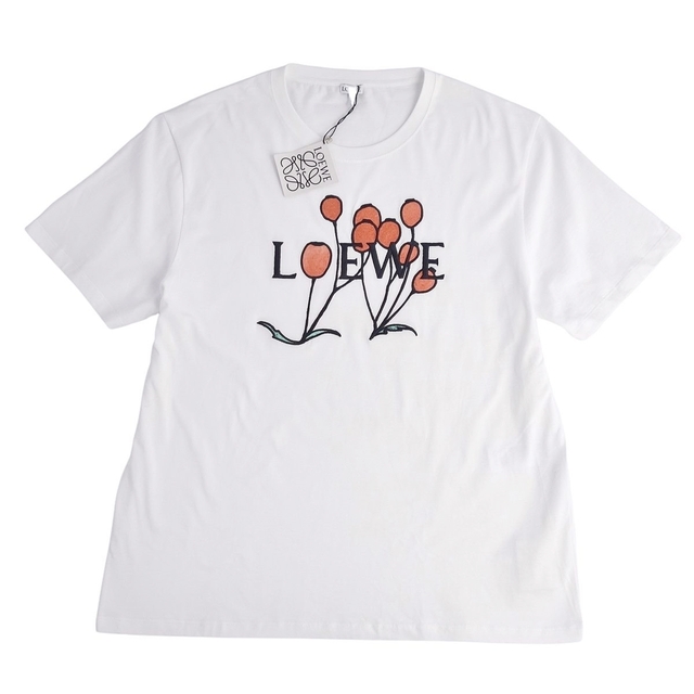 未使用 ロエベ LOEWE Tシャツ ハーバリウム 22SS ロゴ 刺繍 半袖 ハーフスリーブ コットン トップス メンズ XL ホワイト | フリマアプリ ラクマ