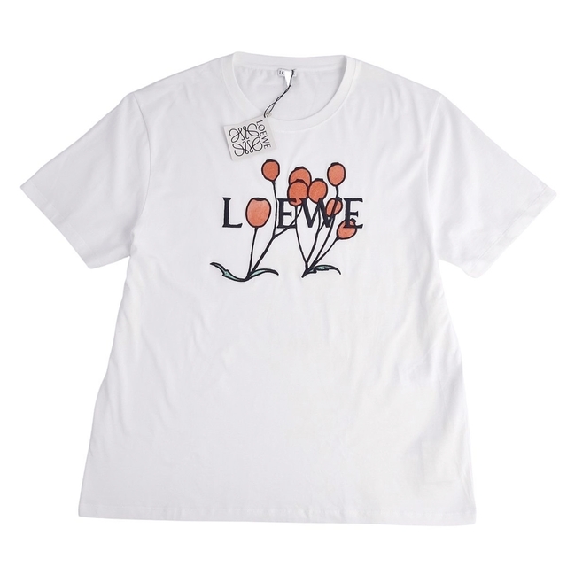 LOEWE(ロエベ)の未使用 ロエベ LOEWE Tシャツ ハーバリウム 22SS ロゴ 刺繍 半袖 ハーフスリーブ コットン トップス メンズ XL ホワイト メンズのトップス(Tシャツ/カットソー(半袖/袖なし))の商品写真