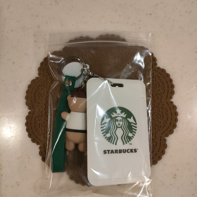 Starbucks Coffee(スターバックスコーヒー)の🖤スターバックス🖤パスケース🖤定期入れ🖤キーホルダー付き🖤可愛いベア レディースのファッション小物(名刺入れ/定期入れ)の商品写真