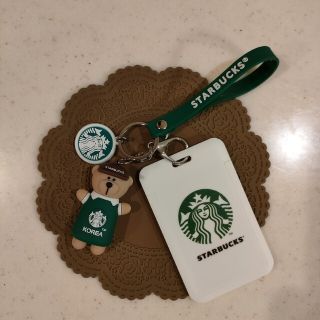 スターバックスコーヒー(Starbucks Coffee)の🖤スターバックス🖤パスケース🖤定期入れ🖤キーホルダー付き🖤可愛いベア(名刺入れ/定期入れ)