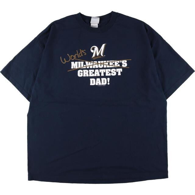 MLB Milwaukee Brewers ミルウォーキーブルワーズ スポーツプリントTシャツ メンズXXL /eaa321915