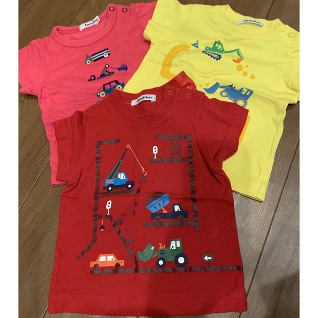 familiar(ファミリア)のファミリア　半袖Tシャツ　3枚セット　80サイズ キッズ/ベビー/マタニティのベビー服(~85cm)(Ｔシャツ)の商品写真