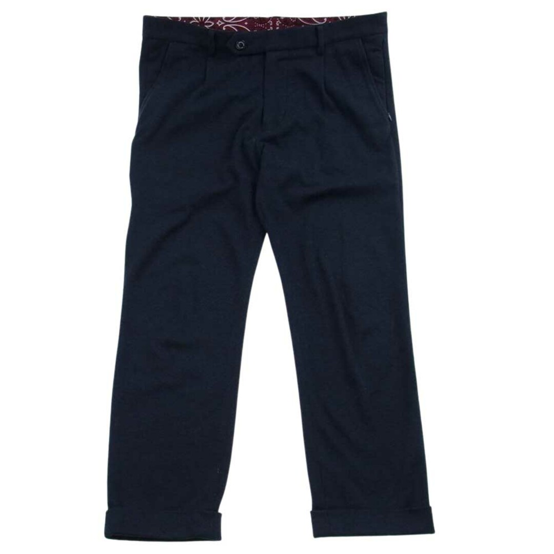 1piu1uguale3 ウノピュウノウグァーレトレ MRP477 WOL110 TRAVEL PANTS ストレッチ トラベル スラックス パンツ ダークネイビー系 内側：レッド系 VI