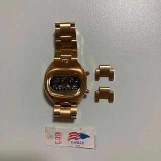 EAGLE USA LED ゴールド 美中古(腕時計(デジタル))