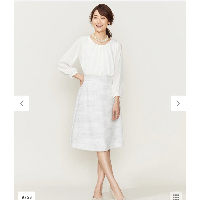 kumikyoku（組曲）(クミキョク)の組曲 クミキョク ラメループモールツイード スカート レディースのスカート(ひざ丈スカート)の商品写真
