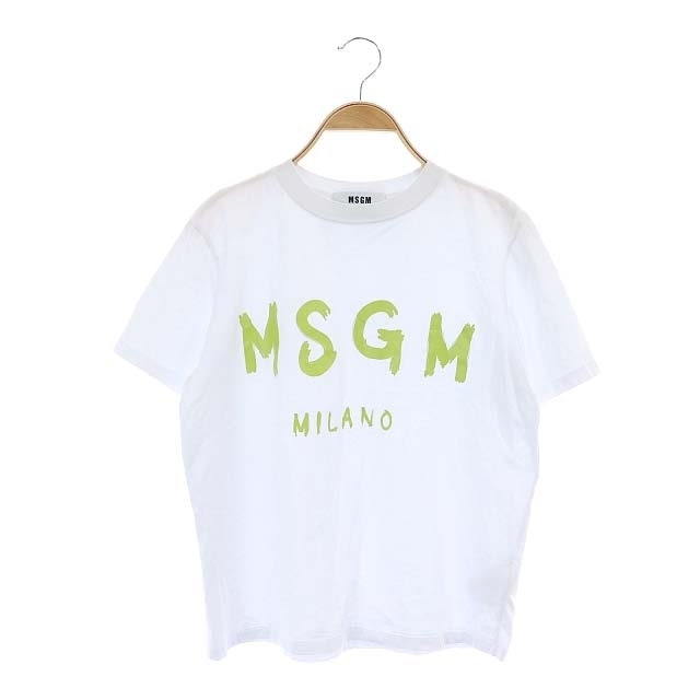 新品 MSGM レディース 半袖 ホワイト 白 ロゴTシャツ 半袖 プレゼント