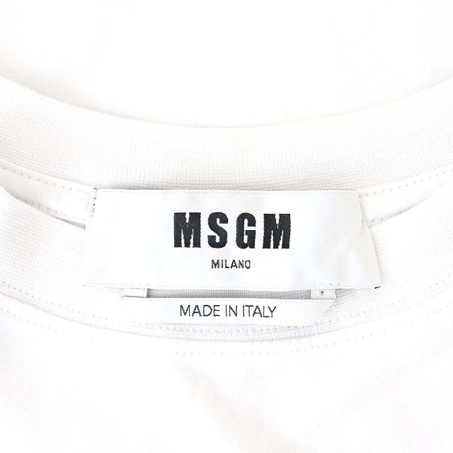 MSGM(エムエスジイエム)のエムエスジーエム ロゴTシャツ カットソー プルオーバー 半袖 S 白 黄緑 メンズのトップス(Tシャツ/カットソー(半袖/袖なし))の商品写真