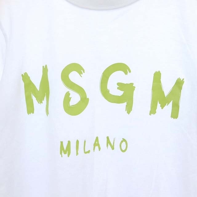 MSGM エムエスジーエム ロゴTシャツ カットソー プルオーバー 半袖 S 白 黄緑の通販 by ベクトル ラクマ店｜エムエスジイエムならラクマ