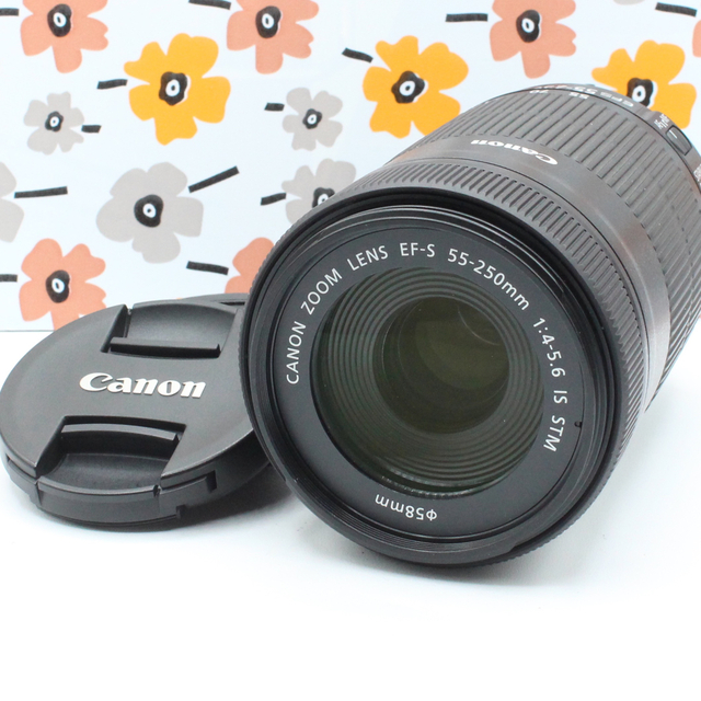 レンズ(ズーム)傷擦れ無しのほぼ新品❤️Canon  EF-S55-250mm  IS STM