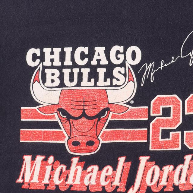 NUTMEG NBA CHICAGO BULLS シカゴブルズ MICHAEL JORDAN マイケルジョーダン スポーツプリントTシャツ USA製 メンズS /eaa322616 4