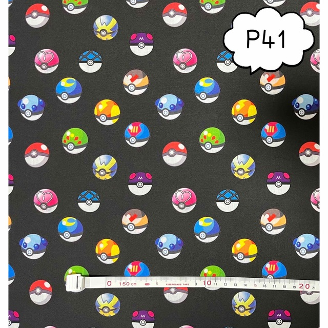(P41) ポケモン 生地 【48×35サイズ】 ハンドメイドの素材/材料(生地/糸)の商品写真