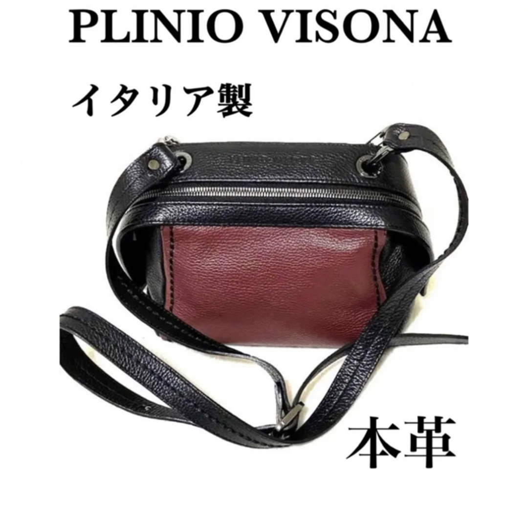 PLINIO VISONAショルダーバッグ ユニセックス　本革　イタリア製 | フリマアプリ ラクマ