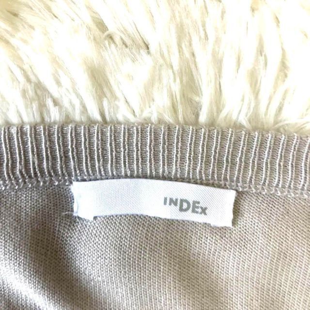 INDEX(インデックス)のINDEX  グレー カーディガン ヨット柄 刺繍入り 薄手 春物 レディースのトップス(カーディガン)の商品写真