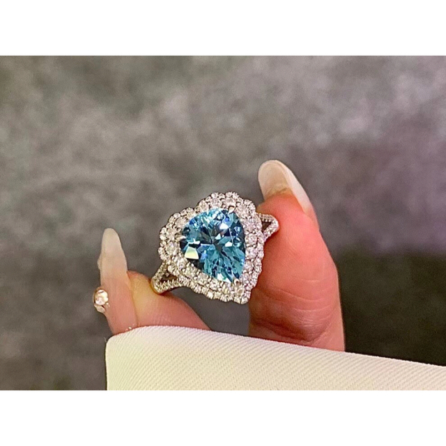 初回限定お試し価格】 ダイヤ ⭐天然アクアマリン 2.05ct k18 リング