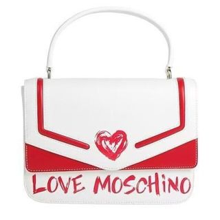 モスキーノ(MOSCHINO)のLOVE MOSCHINO ラブモスキーノ ハンドバッグ レッド ホワイト(ハンドバッグ)