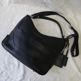 ペッレ モルビダ(PELLE MORBIDA)の☆2way☆PELLE MORBIDA ショルダーバッグ 黒 レザー 革 シボ(ショルダーバッグ)