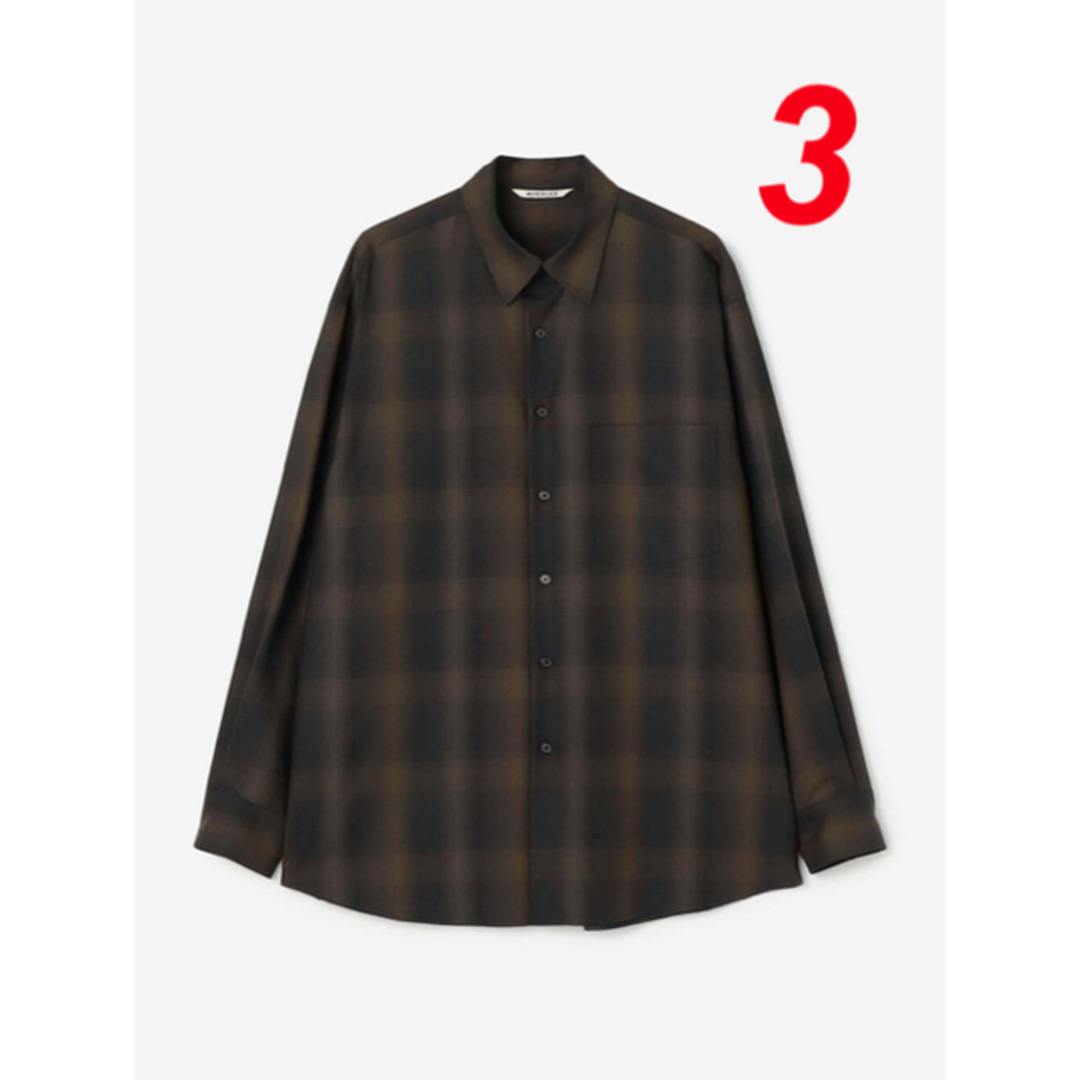 auralee 23ss wool check shirt size3 新品