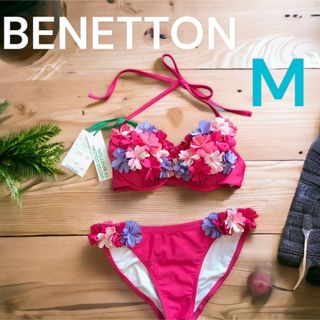 ベネトン(BENETTON)の【新品未使用】ベネトン⋆*❁フラワービキニ ビキニ 9M フラワーモチーフ(水着)