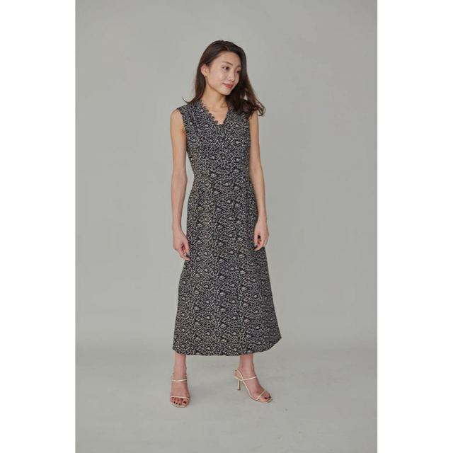 L'or Flower Jacquard Dress ブラック かじまり