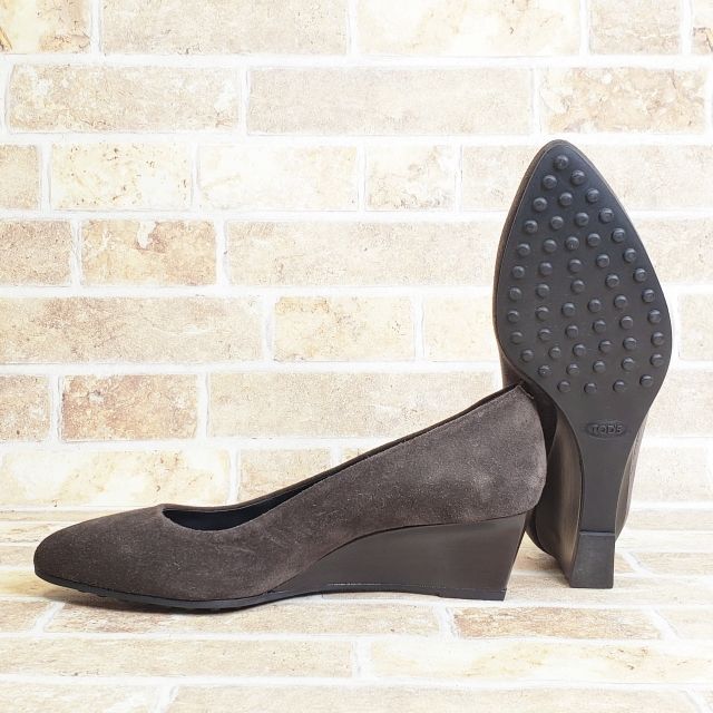 TOD'S - トッズ TOD's☆ スエードレザー ウェッジソール パンプス