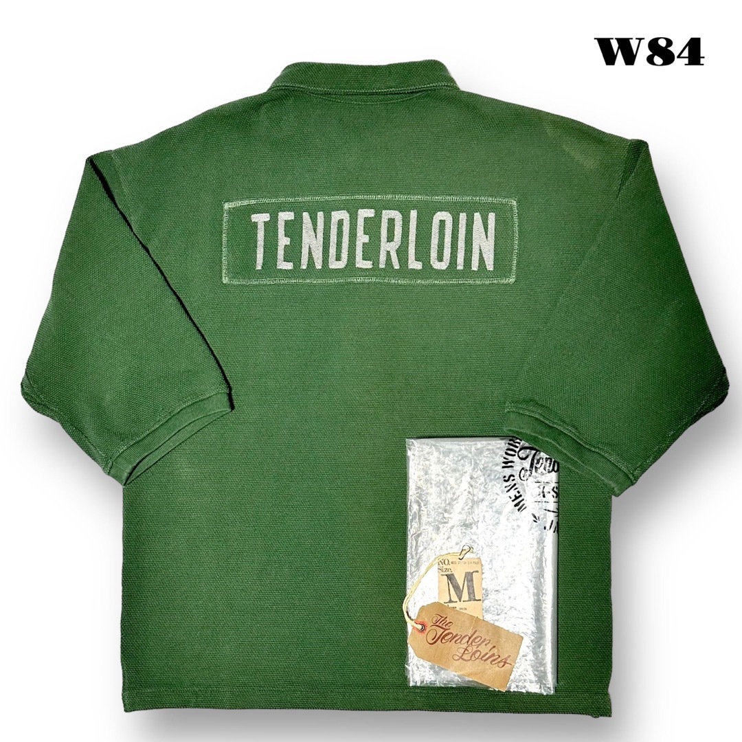 希少品！ TENDERLOIN モス スティッチ 3/4 ポロ グリーン 緑 M