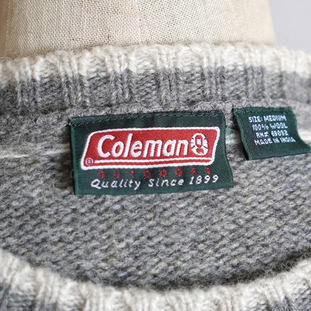 Coleman(コールマン)の90s 古着 Coleman バーズアイニット ノルディックニット メンズのトップス(ニット/セーター)の商品写真