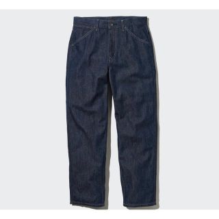 ユニクロ(UNIQLO)の【新品】UNIQLOワイドフィットジーンズ　68ブルー ユニクロ ウエスト28(デニム/ジーンズ)