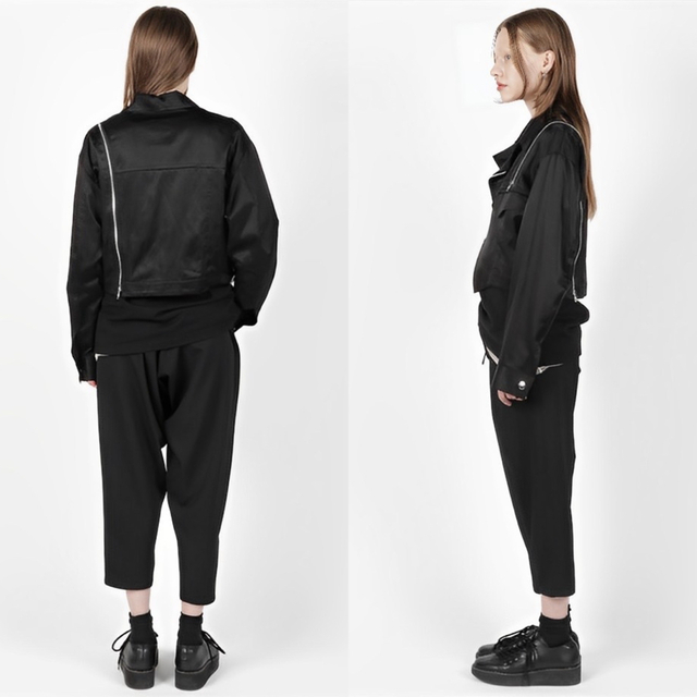 LIMI feu Ry/C Satin Riders Jacket A 黒2-