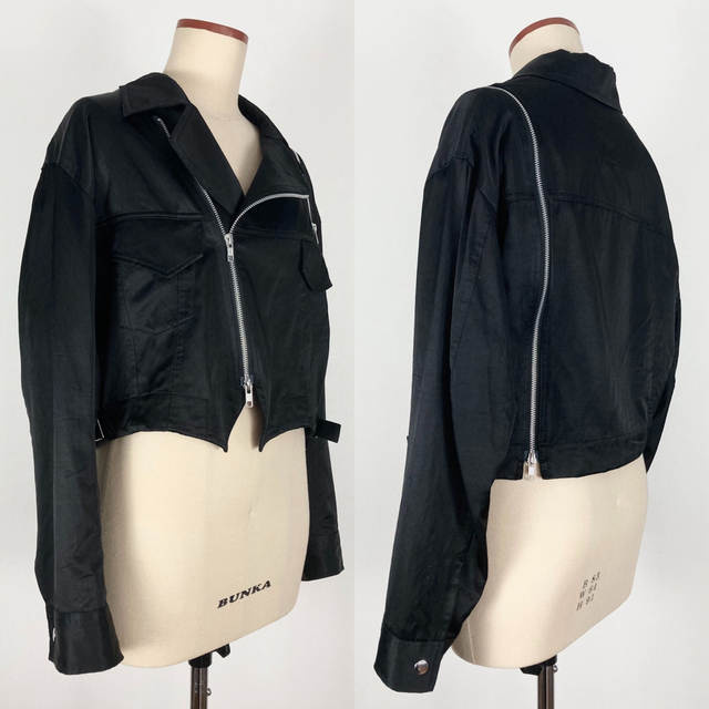 LIMI feu Ry/C Satin Riders Jacket A 黒2-