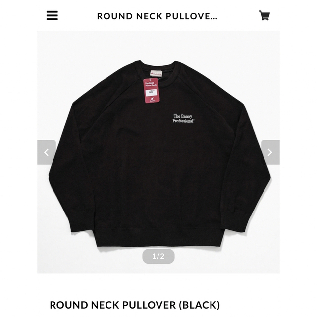 ennoy エンノイ ROUND NECK PULLOVER BLACK L 新品登場 51.0%OFF