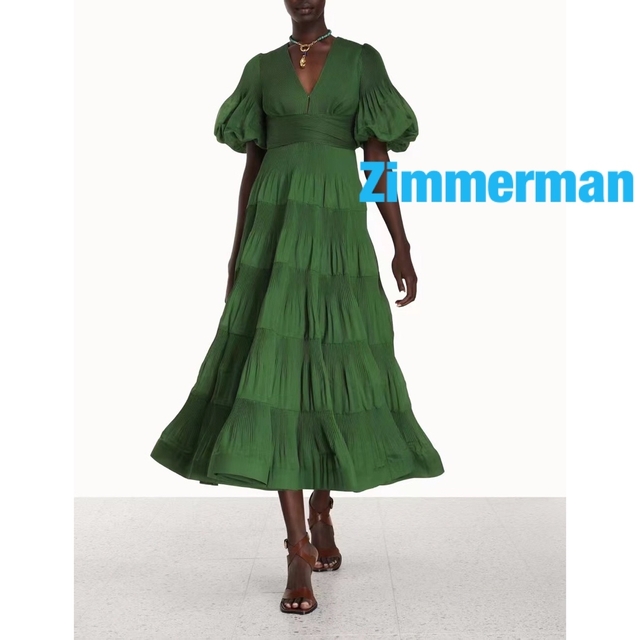 ❇️Zimmermann23早春新作ジンマーマングリーンワンピース