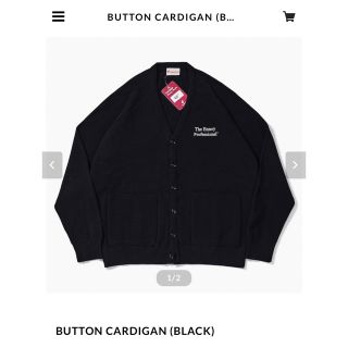 ワンエルディーケーセレクト(1LDK SELECT)のennoy BUTTON CARDIGAN BLACK L カーディガン(カーディガン)