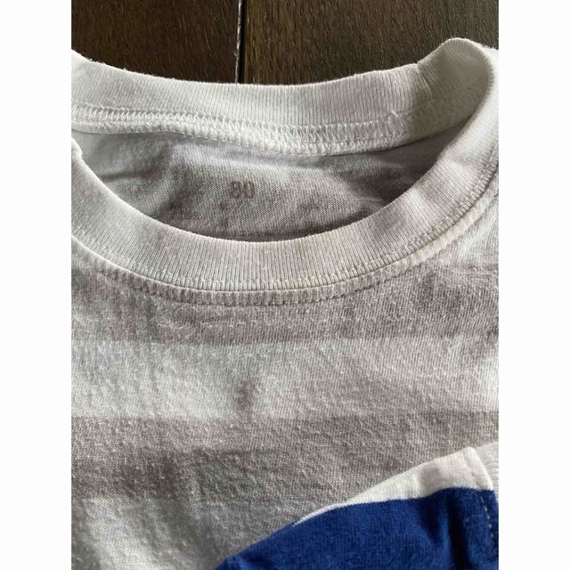 MUJI (無印良品)(ムジルシリョウヒン)の無印　ボーダーTシャツ　2枚セット 80 キッズ/ベビー/マタニティのベビー服(~85cm)(Ｔシャツ)の商品写真
