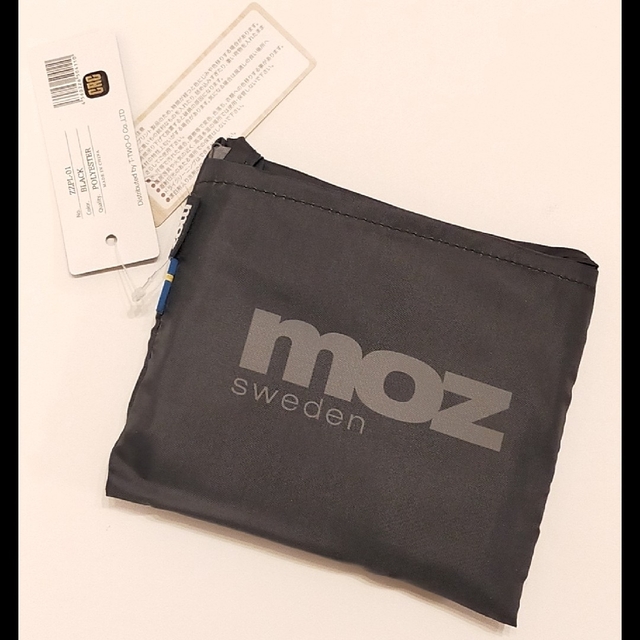 moz(モズ)の新品［モズ］折りたたみ　エコバッグ　moz/黒/sweden/スウェーデン レディースのバッグ(エコバッグ)の商品写真