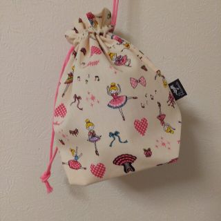 363　コップ袋　巾着袋　ハンドメイド　バレリーナ柄　女の子　入園入学(外出用品)