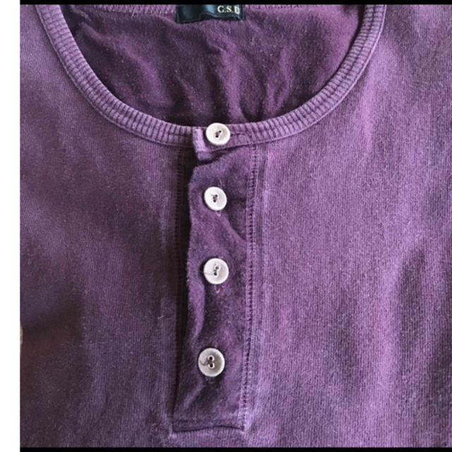 長袖　Tシャツ　ポロシャツ　襟なしシャツ メンズのトップス(Tシャツ/カットソー(七分/長袖))の商品写真