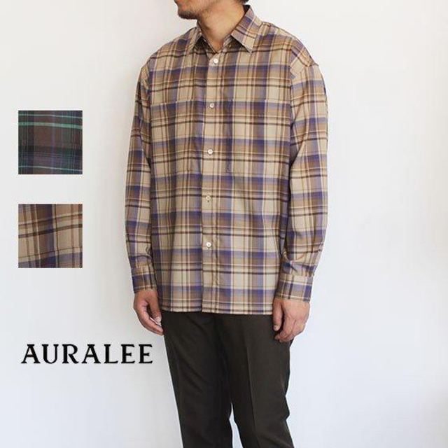 AURALEE SUPER LIGHT WOOL CHECK SHIRTS 4