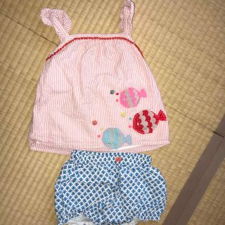 ボーデン(Boden)のBoden お魚　ワンピース　チュニック？と　ショートパンツ　セット(ワンピース)