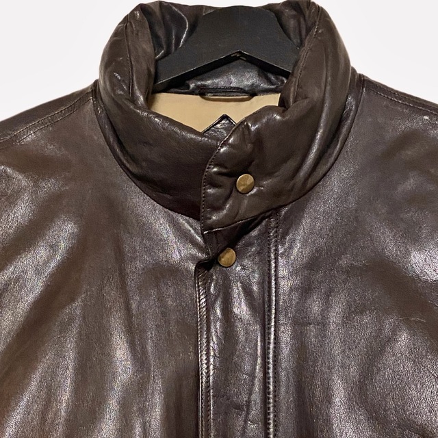 Eddie Bauer - 80s エディーバウアー 黒タグ ビンテージ レザーダウン