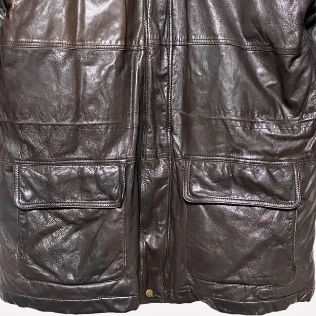 Eddie Bauer - 80s エディーバウアー 黒タグ ビンテージ レザーダウン