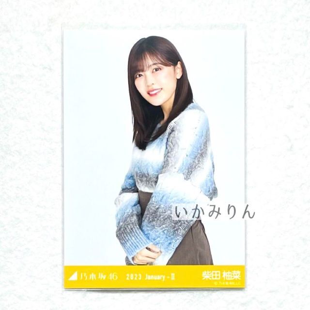 乃木坂46 柴田柚菜 マルチカラーニット チュウ 生写真 エンタメ/ホビーのタレントグッズ(アイドルグッズ)の商品写真