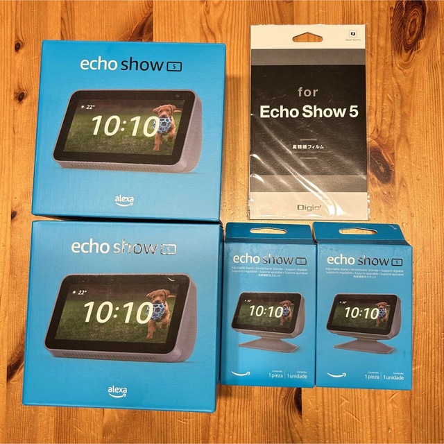 【2台セット】Echo Show 5 専用スタンド＆フィルム付き★新品未開封★