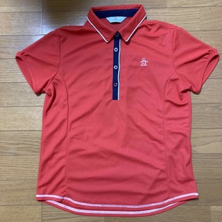 Munsingwear - マンシングウェア  半袖ゴルフシャツ　L レディースゴルフウェア　レッド　赤
