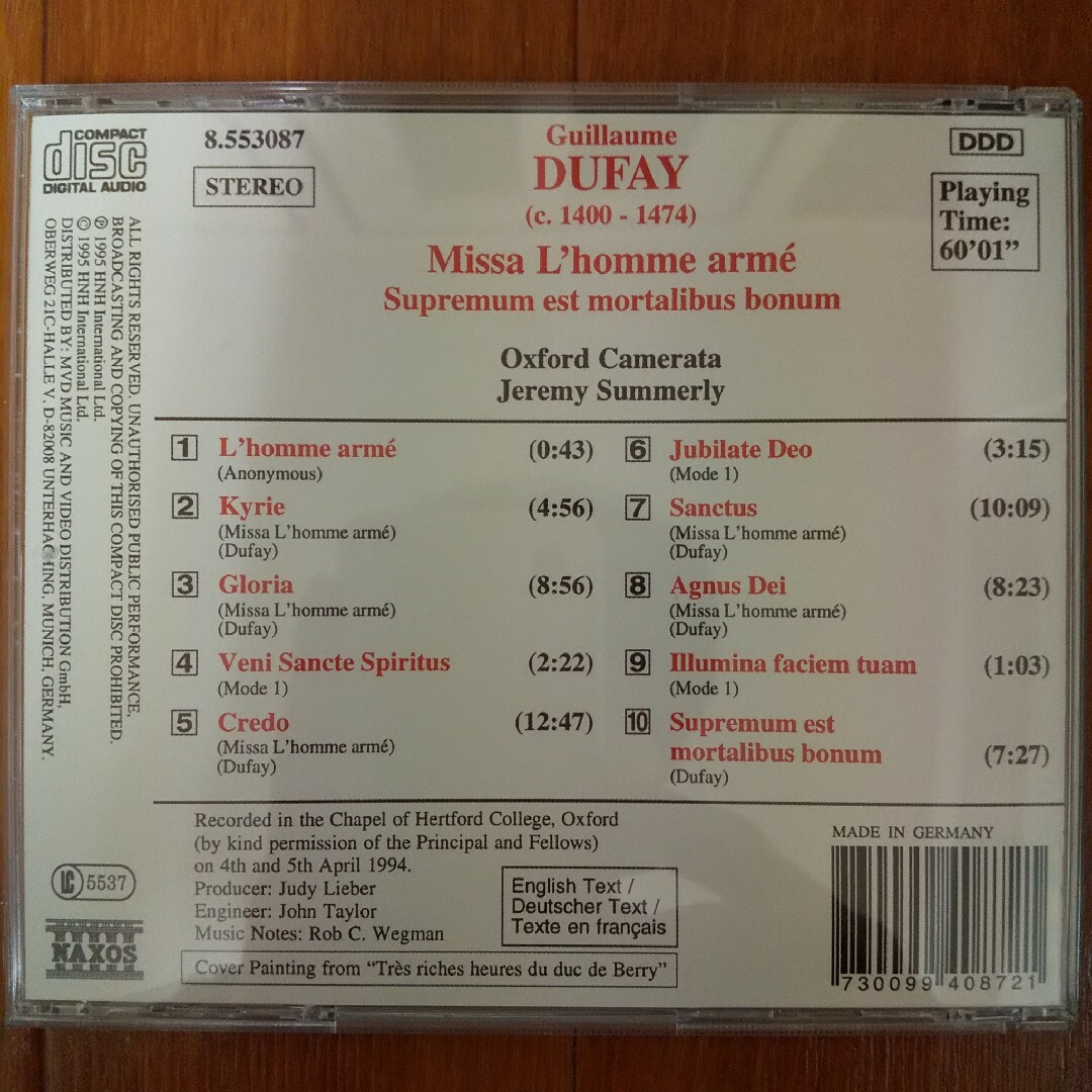 Dufay／Missa L'homme arme エンタメ/ホビーのCD(宗教音楽)の商品写真