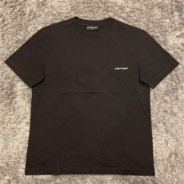 バレンシアガ BALENCIAGA ミニロゴプリント 半袖 Tシャツ ブラックTシャツ/カットソー(半袖/袖なし)